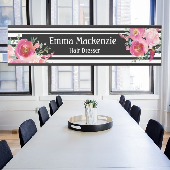 Blumenschild Blume Schwarz und Weiß Türschild (Von Creator hochgeladen)