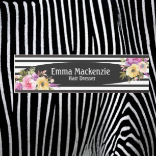 Blumenschild Blume Schwarz und Weiß Türschild