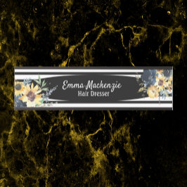 Blumenschild Blume Schwarz und Weiß Türschild