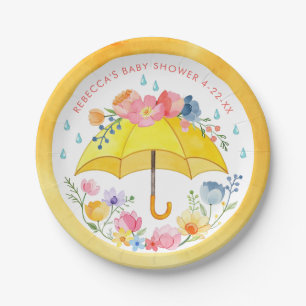 Blumenschirm Babydusche Teller - April S