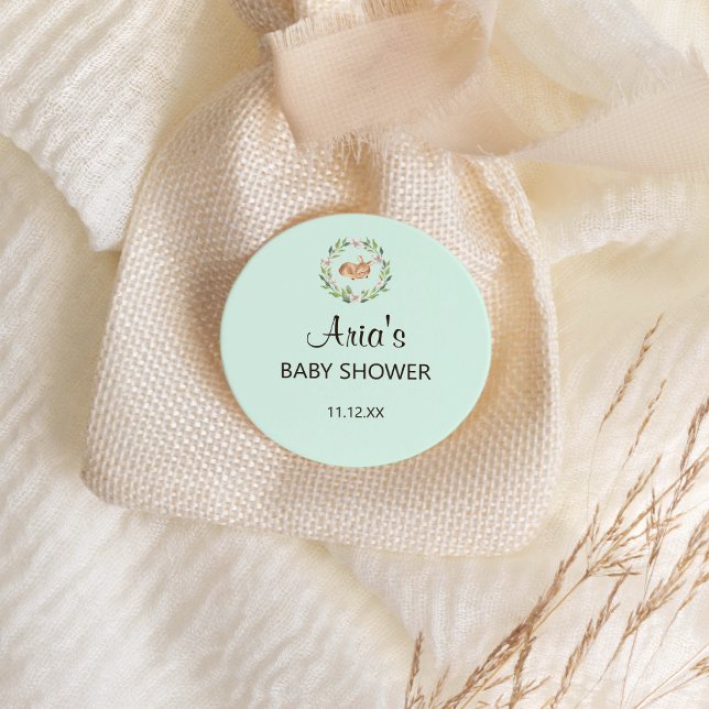 Blumenschläfer auf grünem Duschkopf Umschlag Aufkl Runder Aufkleber (Von Creator hochgeladen)