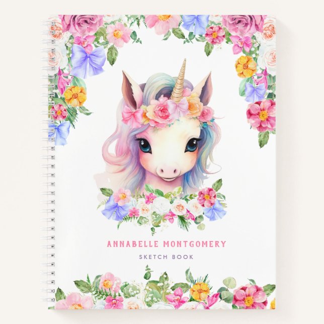 Blumenschlauch Niedlich Girly Individuelle Name Ki Notizbuch (Vorderseite)