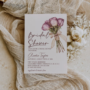 Blumenschleife Elegante Boho-Hochzeitsdusche Einladung