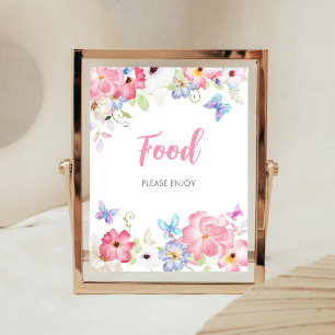 Blumenschmetterling Baby Shower Essen Schild