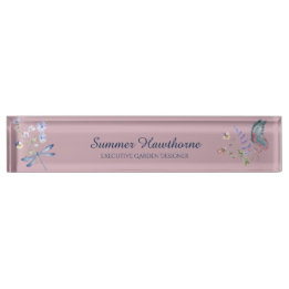 Blumenschmetterling Botanische Hütte Core Mauve Pi Namensplakette