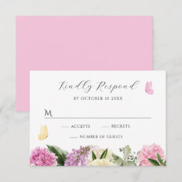 Blumenschmetterling RSVP Karte