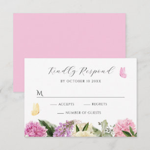 Blumenschmetterling RSVP Karte