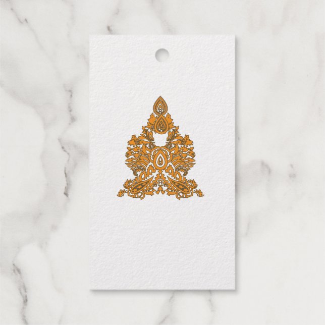 Blumenschmuck | Gothic Red Black Art Pattern Geschenkanhänger (Rückseite)