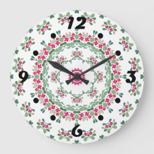 Blumenschmuck Große Wanduhr