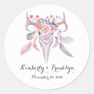 Blumenschmuck Hochzeit Runder Aufkleber