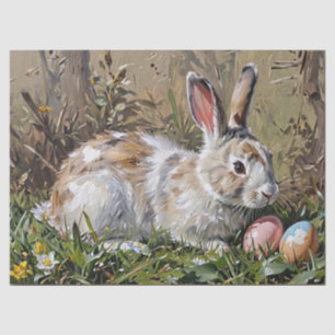 Blumenschmuck-Osterband Hase Kaninchen und Eier Seidenpapier