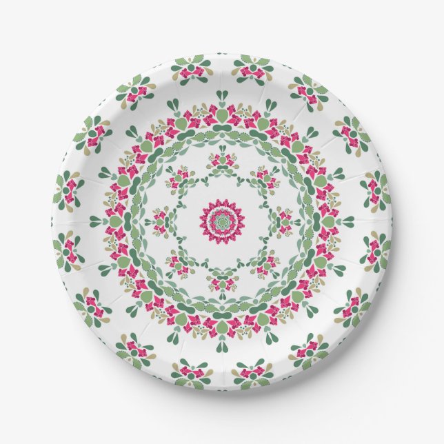 Blumenschmuck Pappteller (Vorderseite)