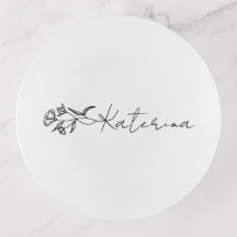 Blumenschmuck-Ring-Schale Personalisierter Name Bo