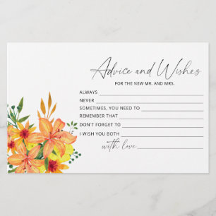 Blumenschmuck-Tipps und Wünsche zur Brautparty Briefpapier
