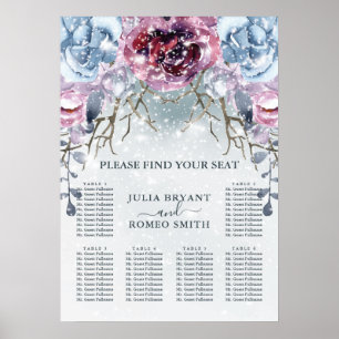 Blumenschnee - Seekarte für Winterhochzeiten Poster