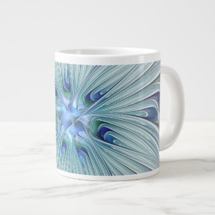 Blumenschönheit Abstrakte moderne blaue Pastellblu Jumbo-Tasse