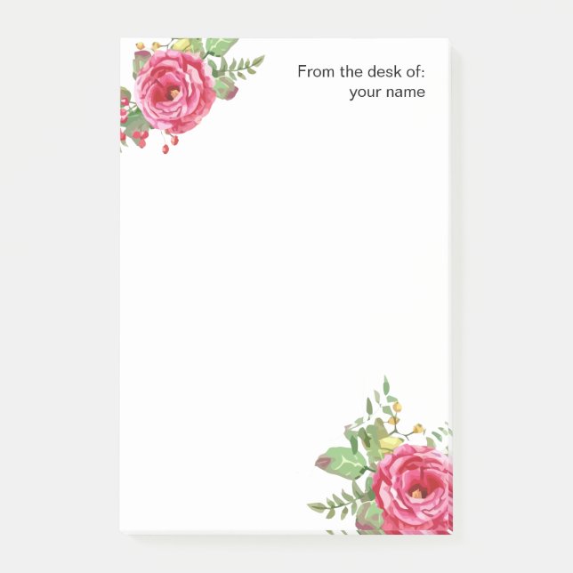 Blumenschönheit vom Schreibtisch von Post-it Klebezettel (Vorderseite)