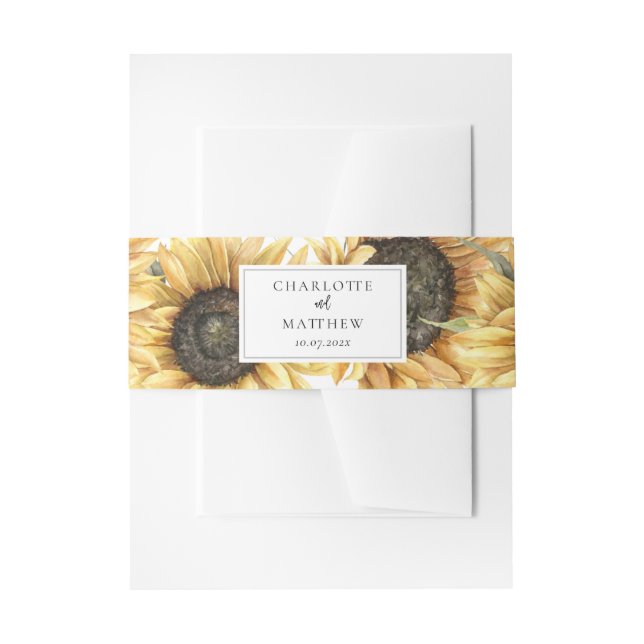 Blumenschrift Botanische Hochzeit Einladungsbanderole (Vorderseite Beispiel)