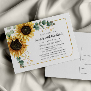 Blumenschrift Eukalyptus Sunflower Bridal Brunch Einladungspostkarte