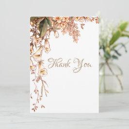 Blumenschrift Personalisiert Romantische Hochzeit Dankeskarte