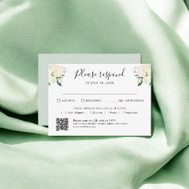 Blumenschrift Traditioneller QR-Code-UAWG RSVP Karte