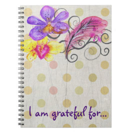 Blumenschrift und Feathers Dankesblatt Notizblock