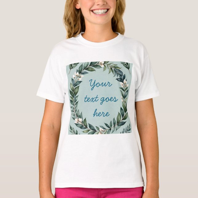 Blumenschrift zur Aquarellzeichnung T-Shirt (Vorderseite)