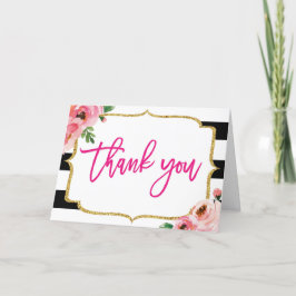 Blumenschwarz und weiß gestreift Danke an die Kart