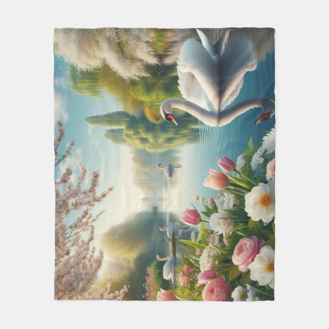 Blumenschwingenkunst Fleecedecke (Vorderseite)