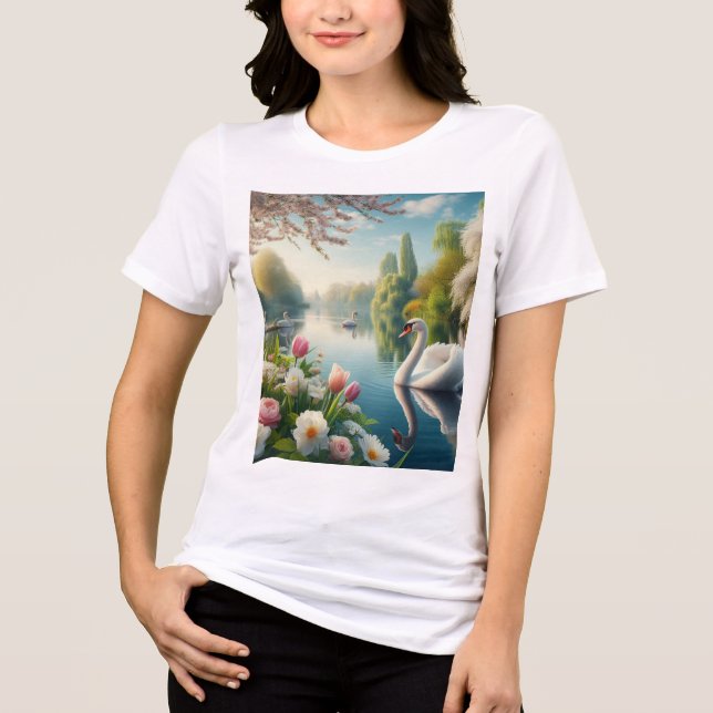 Blumenschwingenkunst Tri-Blend Shirt (Vorderseite)