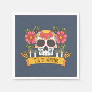 Blumenserviette skull Dia de Los Muertos   Serviette