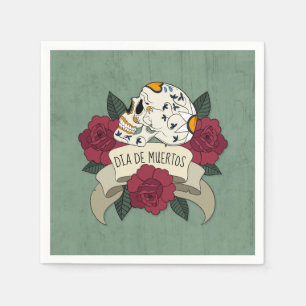 Blumenserviette skull Dia de Los Muertos Serviette