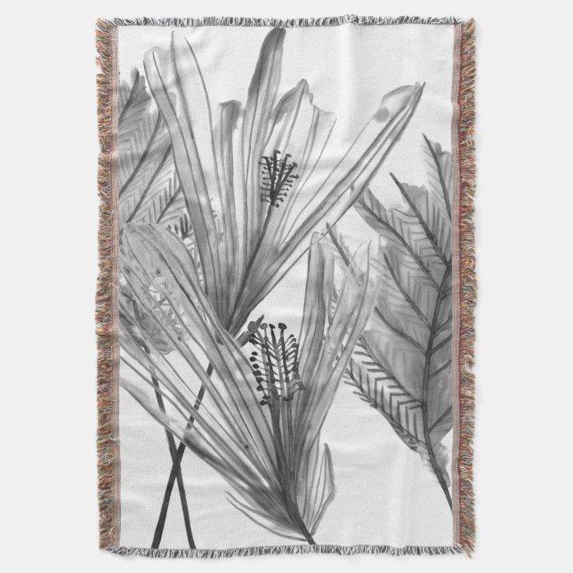 BlumenSilhouette - Grau Decke (Vorderseite Vertikal)