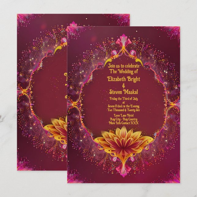 BlumenSinfonie: Hochzeitsszenario-Sammlung Einladung (Vorne/Hinten)