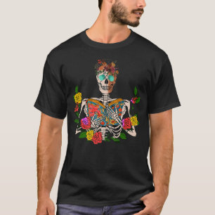 Blumenskelett, das im Inneren tot, aber Ti las T-Shirt