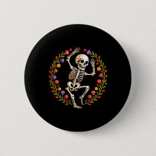 Blumenskelett Funny Goth Halloween Kostüm für W Button