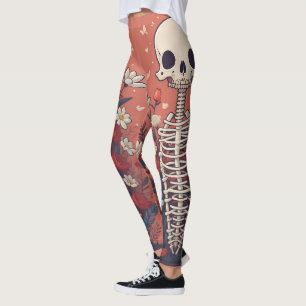 Blumenskelett Halloween Skull Ribcage Leggings