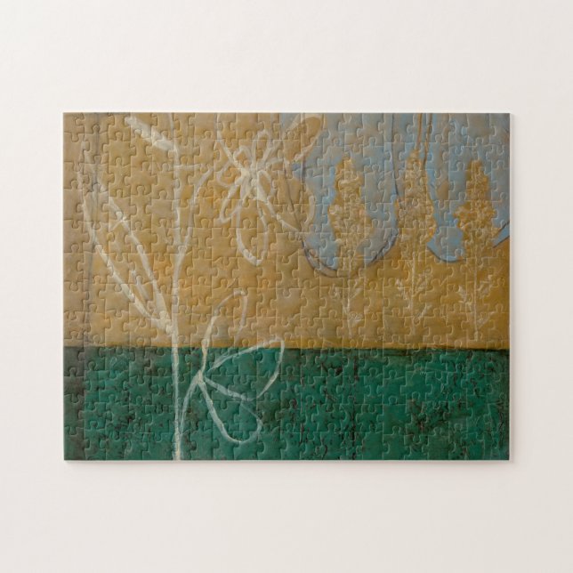 Blumenskizze mit Wildblume und Pflanze (Horizontal)