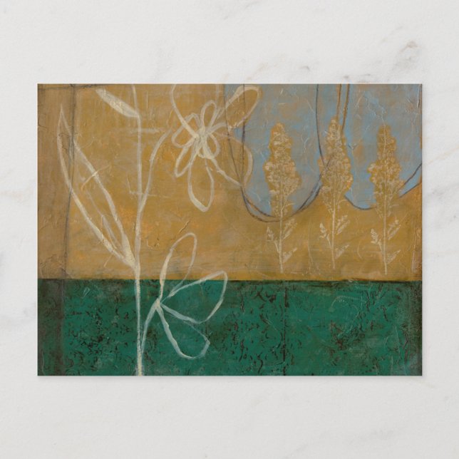Blumenskizze mit Wildblume und Pflanzen Postkarte (Vorderseite)
