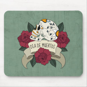 Blumenskull Dia de Los Muertos Mousepad