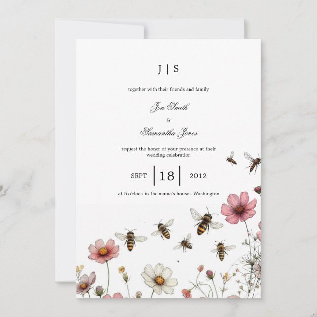 Blumensommer Einladung (Vorderseite)