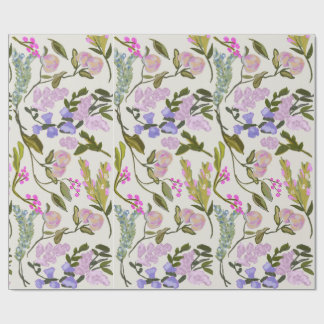 Blumensommer Peach Wrapping Papier Geschenkpapier