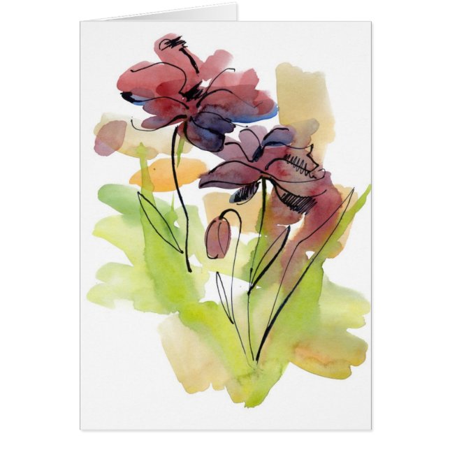 Blumensommerentwurf mit handgemalten abstrakten 2 (Vorne)