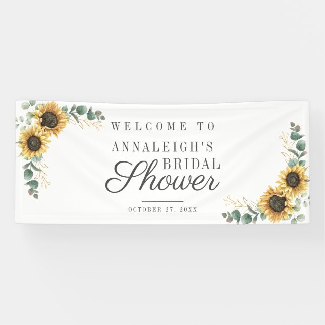 Blumensonne Modernes Brautparty Herzlich willkomme Banner (Horizontal)