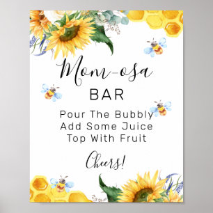 Blumensonnenblume Bee Baby Dusche Mama-osa Bar Zei Poster