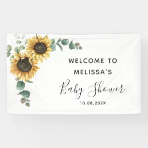 Blumensonnenblume Eukalyptus Greenery Baby Dusche Banner