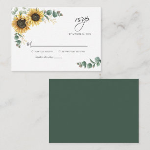Blumensonnenblume-Hochzeitkarte RSVP Mitteilungskarte