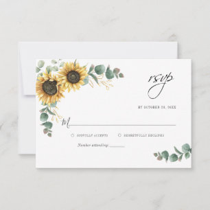 Blumensonnenblume - RSVP-Abschlusskarte Mitteilungskarte