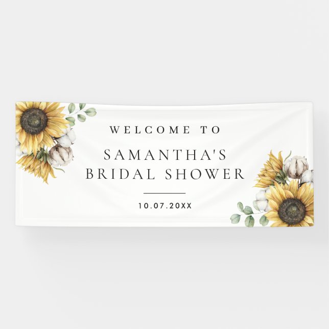Blumensonnengebläse Sommerliches Brautparty Banner (Horizontal)