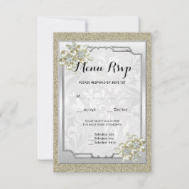 Blumenspielgerät Gerahmt, Gold & Silver Wedding UA RSVP Karte